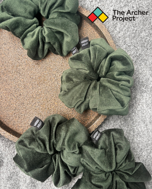 Luxury Scrunchie - Forest Green
