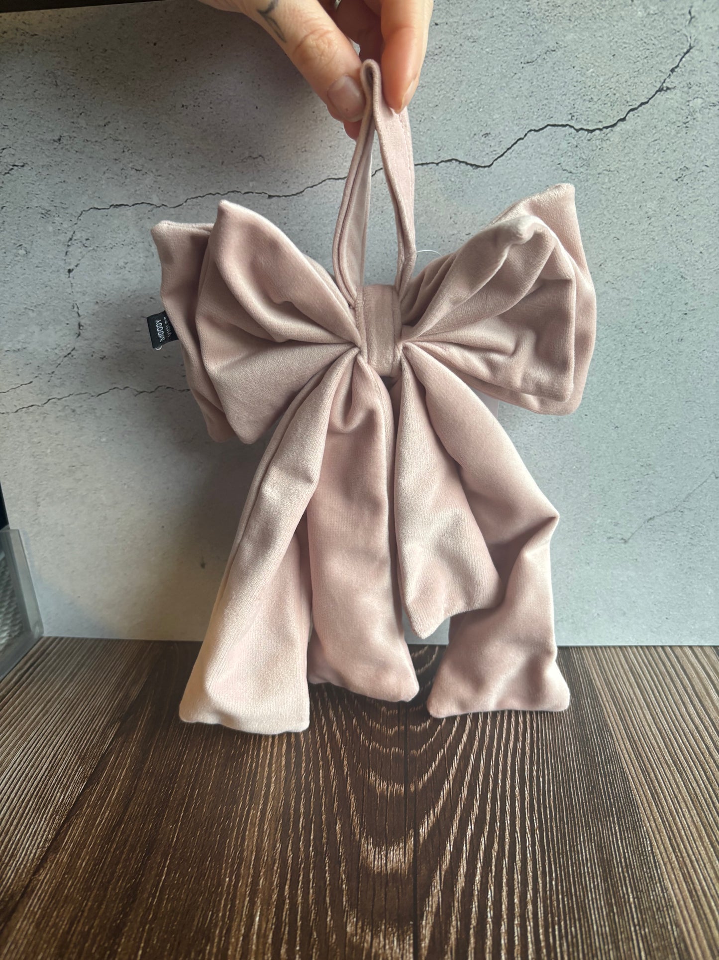 Decorative Brushed Velvet Bow - Blush