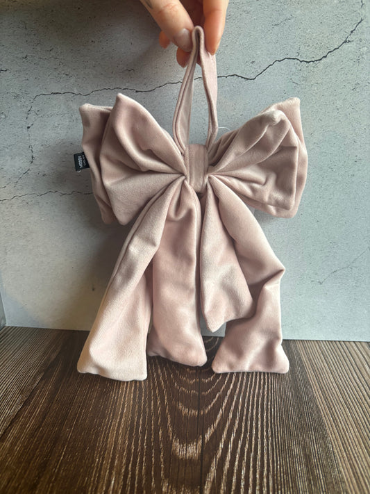 Decorative Brushed Velvet Bow - Blush