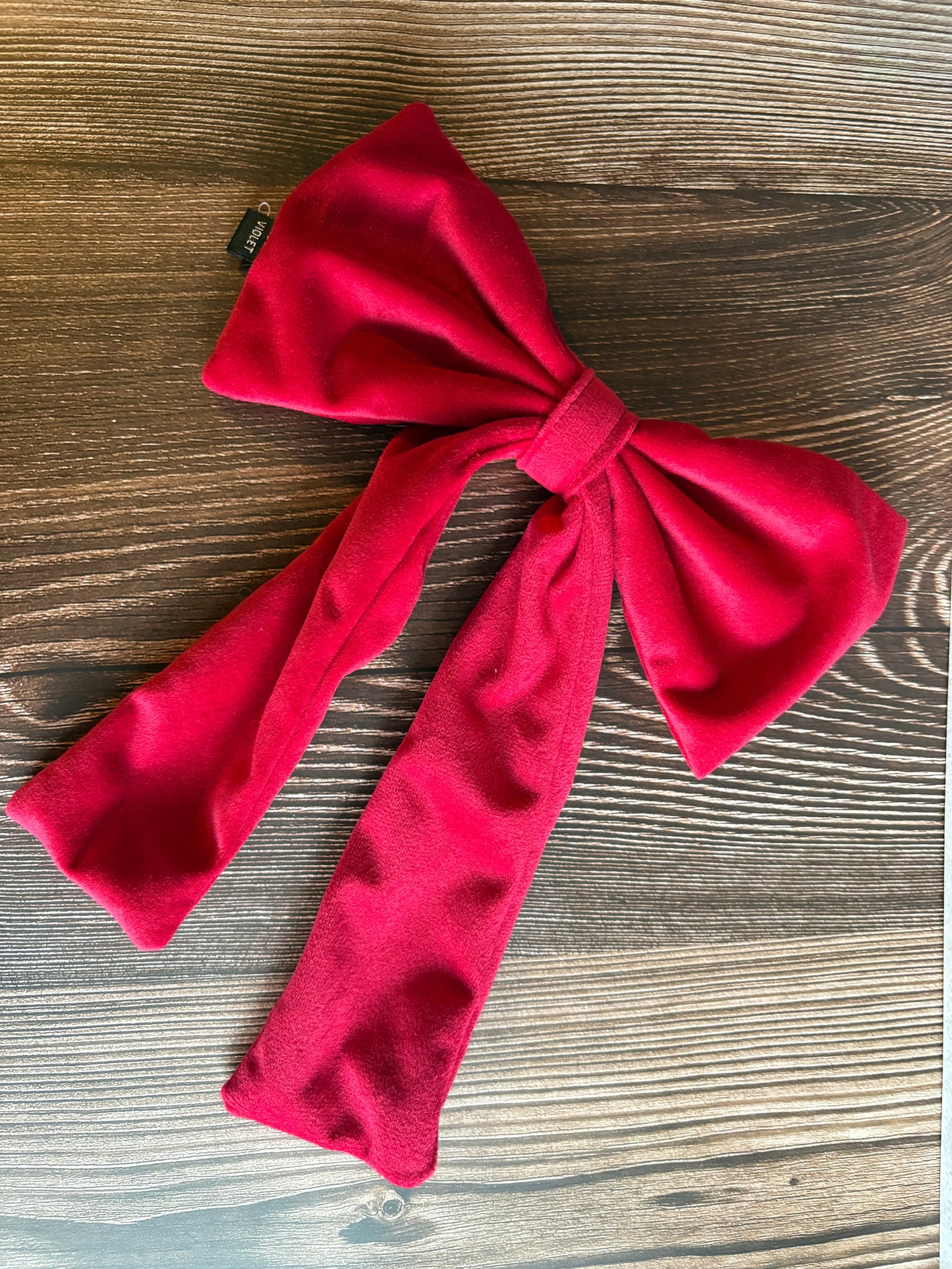 Brushed Velvet hair clip - Valentine Red
