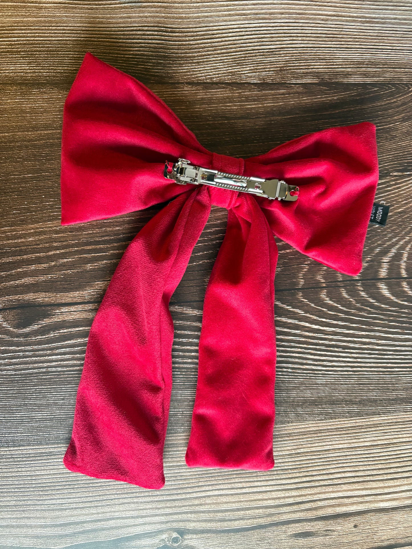 Brushed Velvet hair clip - Valentine Red