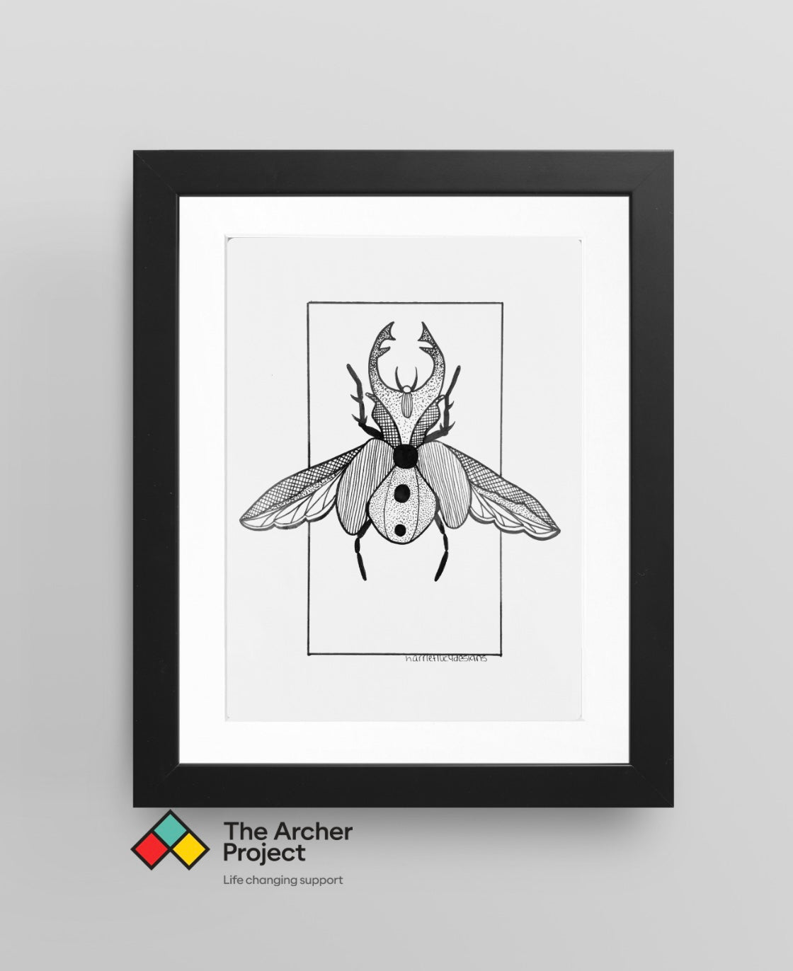 ‘Queen Beetle' A5 Original Hand Drawn